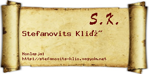 Stefanovits Klió névjegykártya